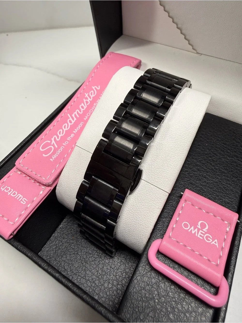 MoonSwatch MOD Mission to the PINK MOONPHASE on Stainless Steel